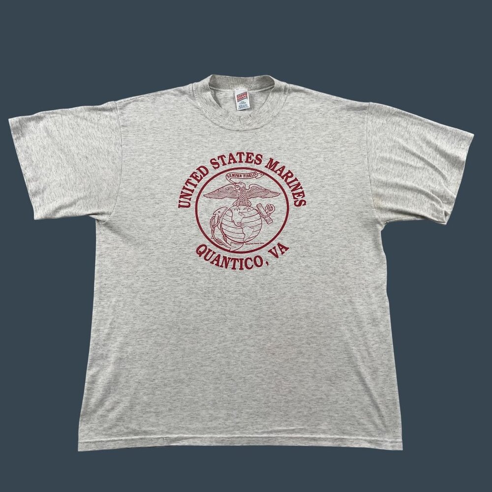 VTG United States Marines Quantico, VA Mens XL Made in USA Military Tee